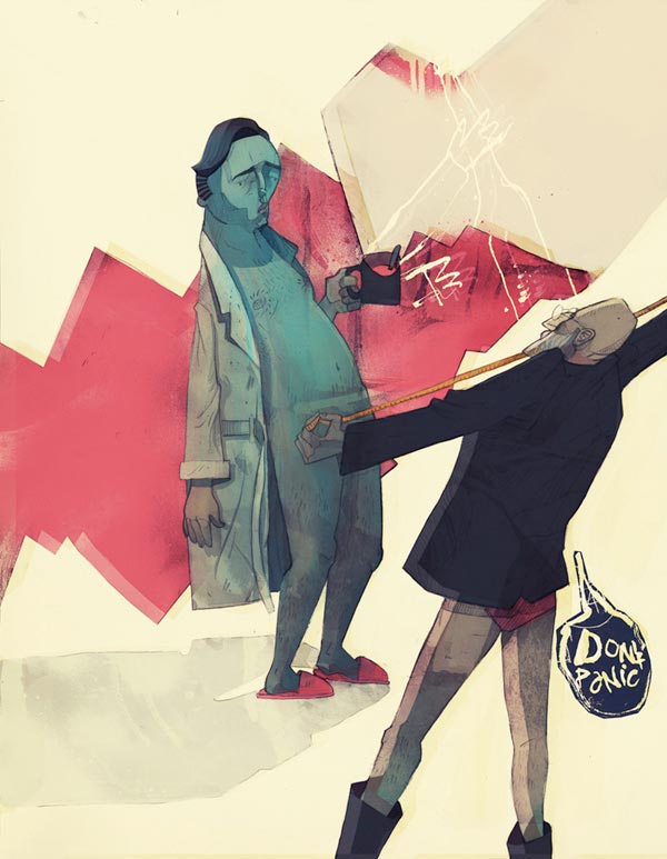 Don't Panic - Illustration by Patryk Hardziej Don't Panic - Illustration by Patryk Hardziej