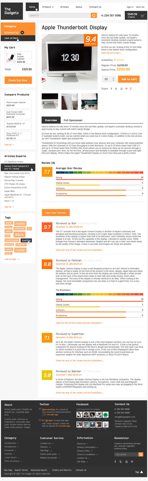 Gadgetz – PSD Template - Product Page
