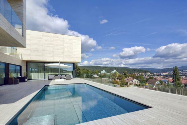 Pool of a Villa in Decín, Czech Republic by Studio Pha