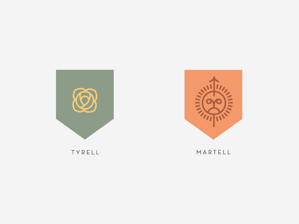 Sigils of the Houses of Westeros graphics by Darrin Crescenzi