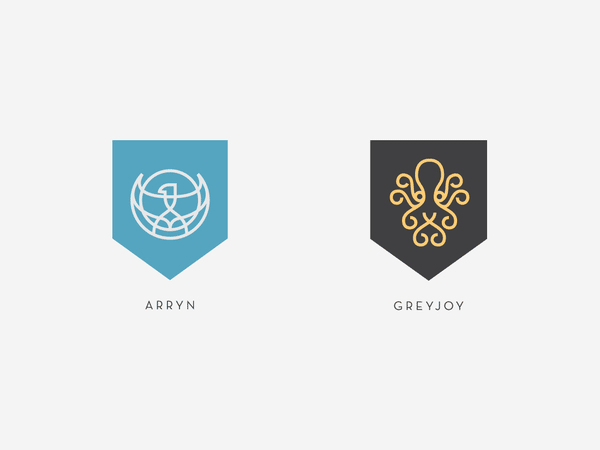 Sigils of the Houses of Westeros graphics by Darrin Crescenzi