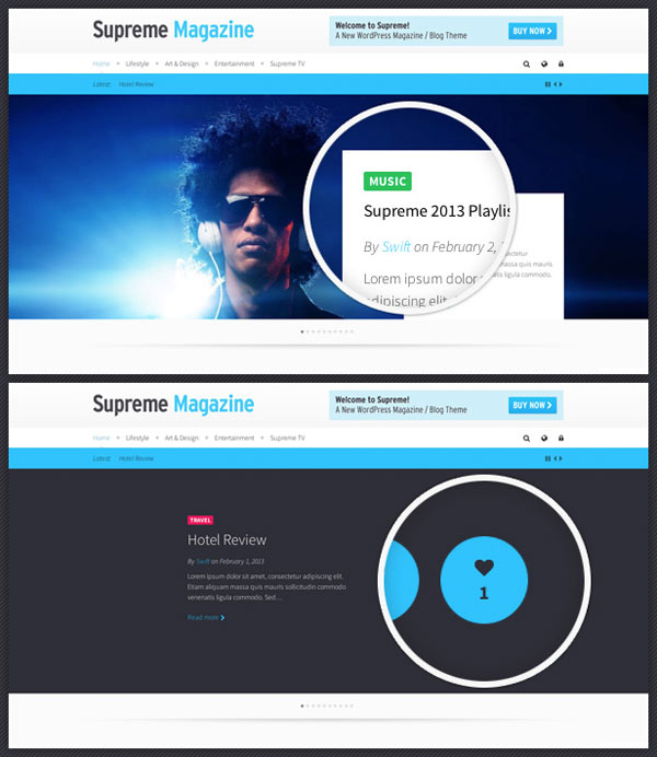 Custom Posts Slider and Color Coded Categories
