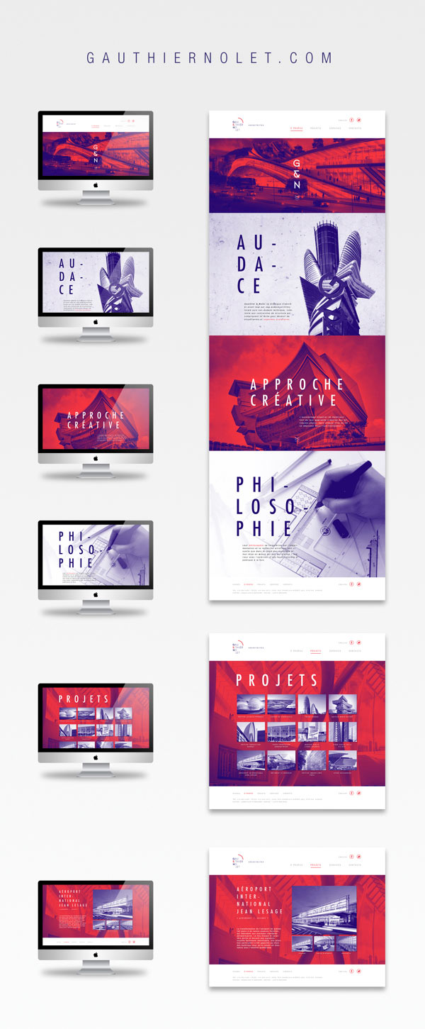 Gauthier & Nolet - architect firm website design by Justin Bechard Gauthier & Nolet - architect firm website design by Justin Bechard