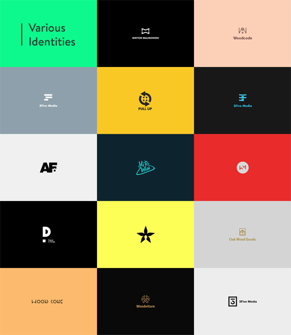 Logos by Wiktor Malinowski for various identities