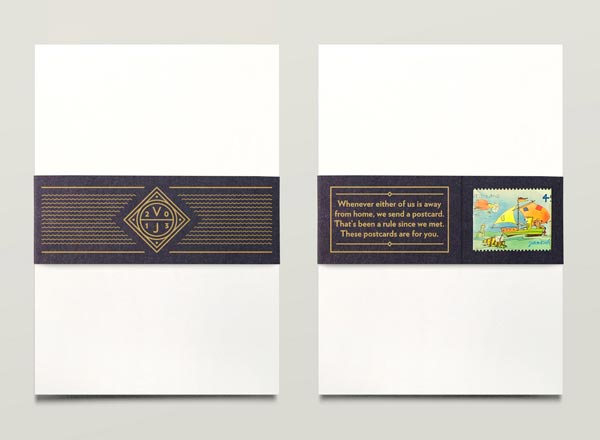 Wedding Invitation Postcard Set by Jono Garrett