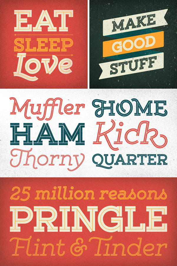 Gist - retro inline slab serif font from Yellow Design Studio