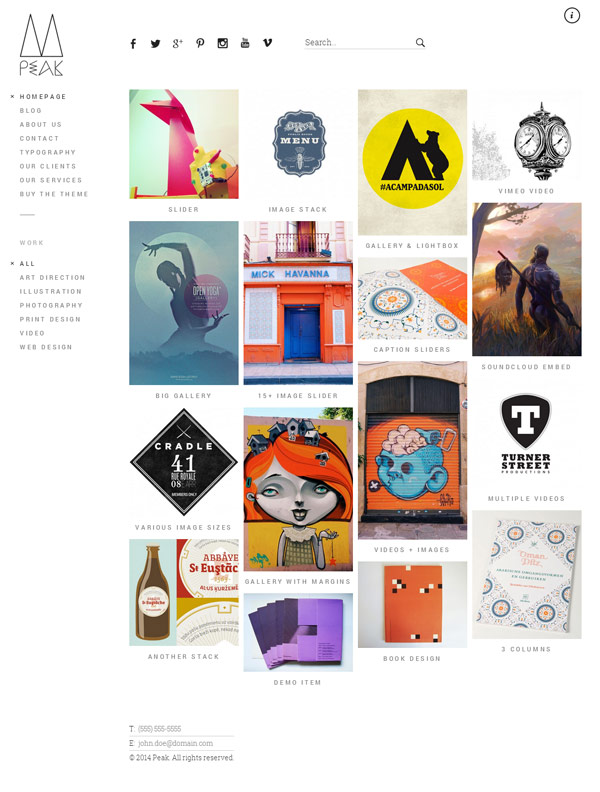 Peak - Responsive WordPress Portfolio Theme