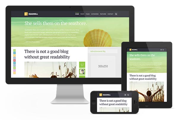 SeaShell - Responsive WordPress Blog Theme