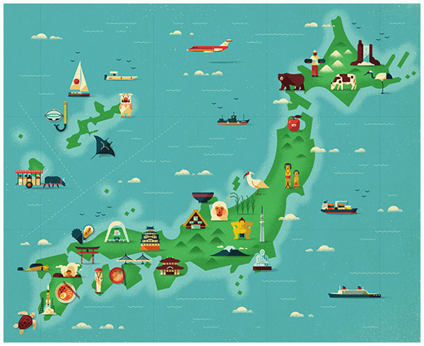 Monocle #69 - Japan Feature - Editorial Illustration by MUTI