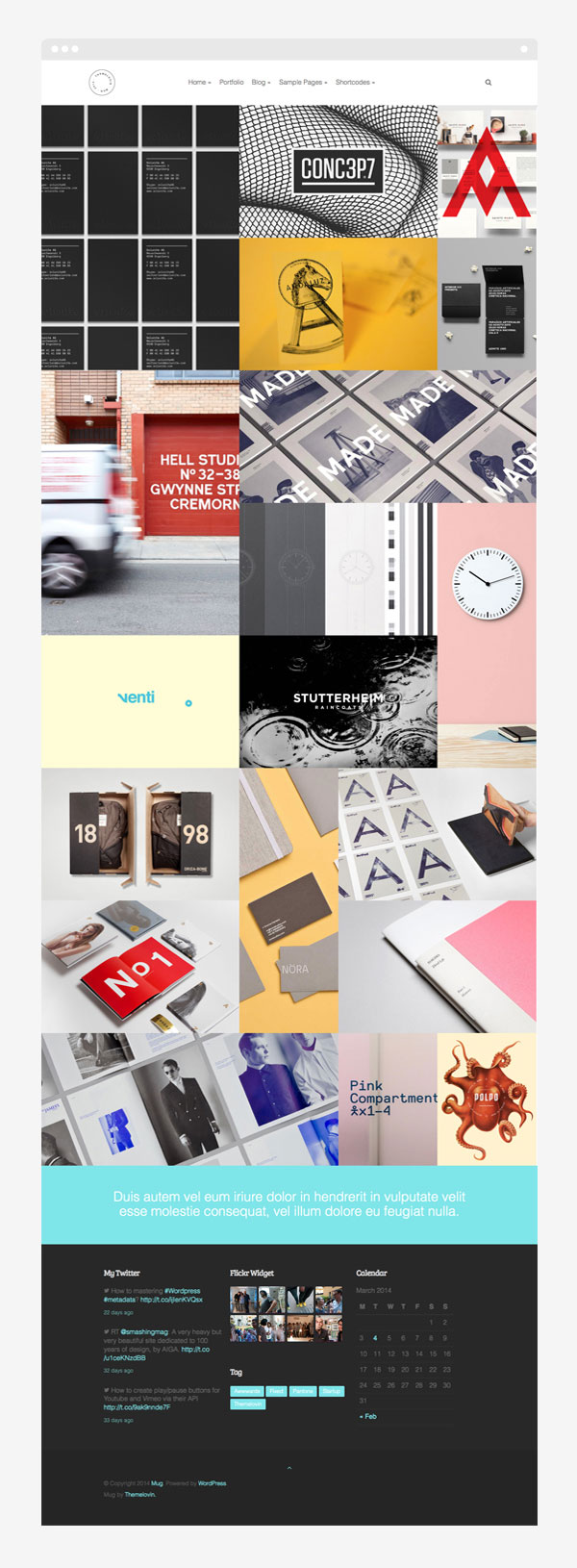 Mug - grid basaed portfolio WordPress theme