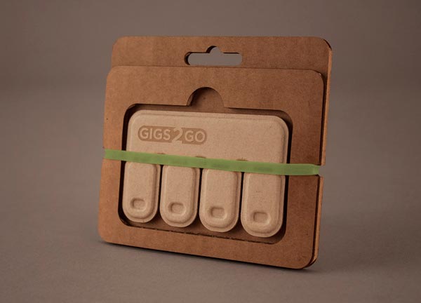 The package is made from post-consumer cardboard.