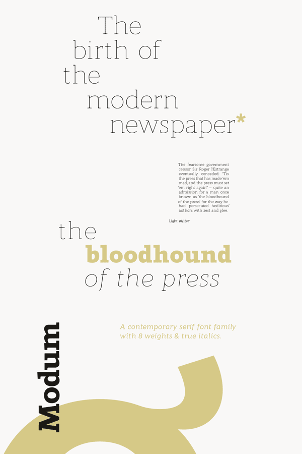 Modum Serif Font Family from The Northern Block Ltd