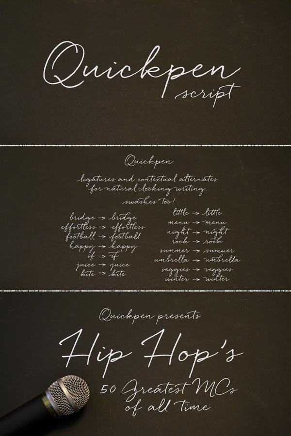 Quickpen Script Font by Laura Condouris