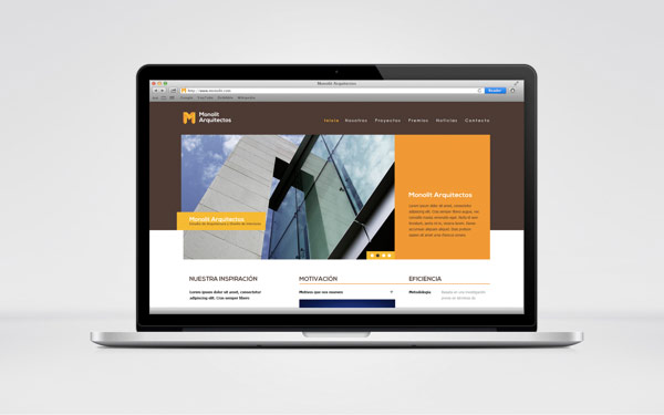 Web Design by Sergio Durango for Monolit Arquitectos