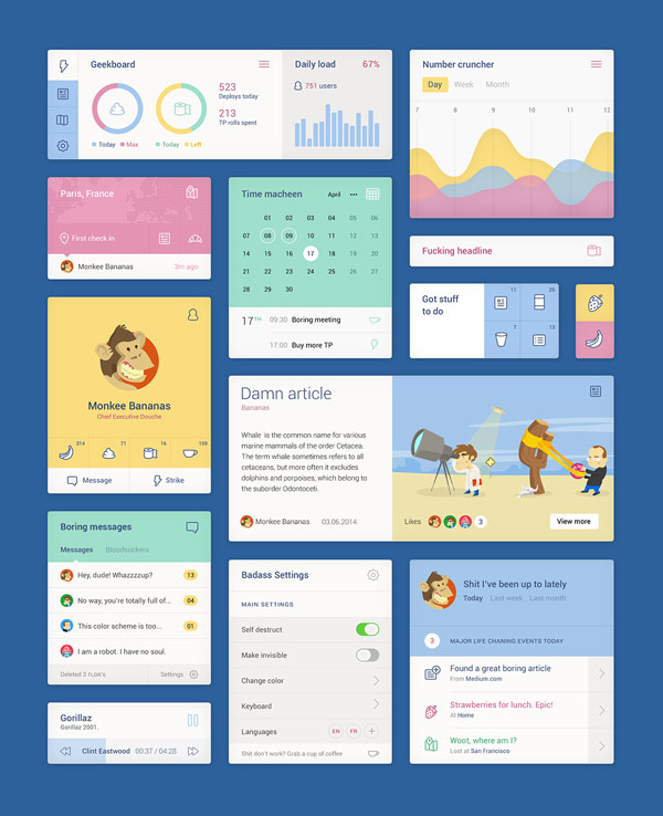 Free PSD UI Kit by studio Unity