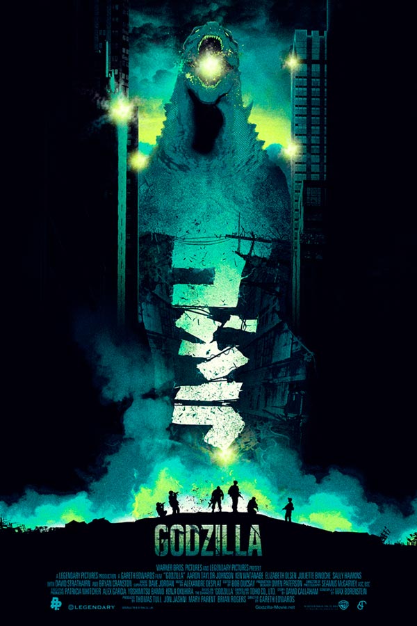 Unofficial alternative Godzilla movie poster by Patrick Connan - submission for Poster Posse Project