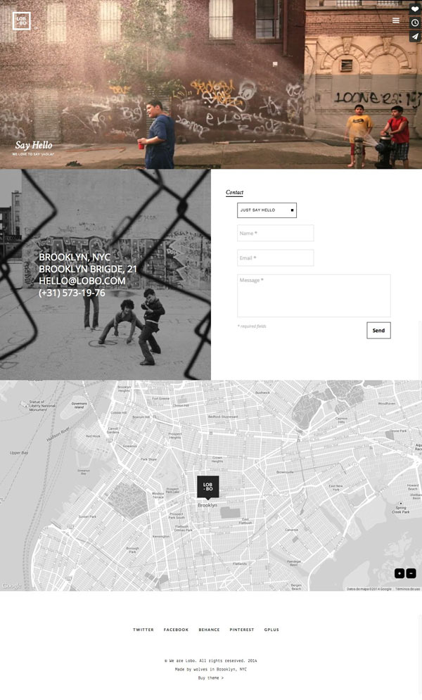 Lobo portfolio theme - contact site expample