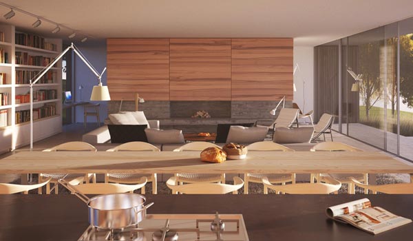 High quality interior design rendering by Ström Architects