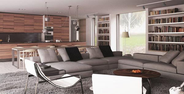 High quality interior design rendering by Ström Architects