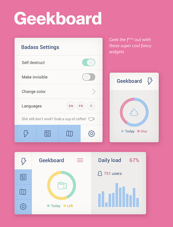 Free PSD UI Kit by studio Unity