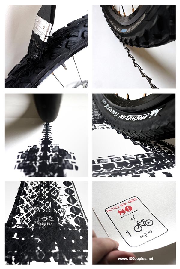 Bicycle Mon Amour - handmade print design by 100copies Bicycle Mon Amour - handmade print design by 100copies
