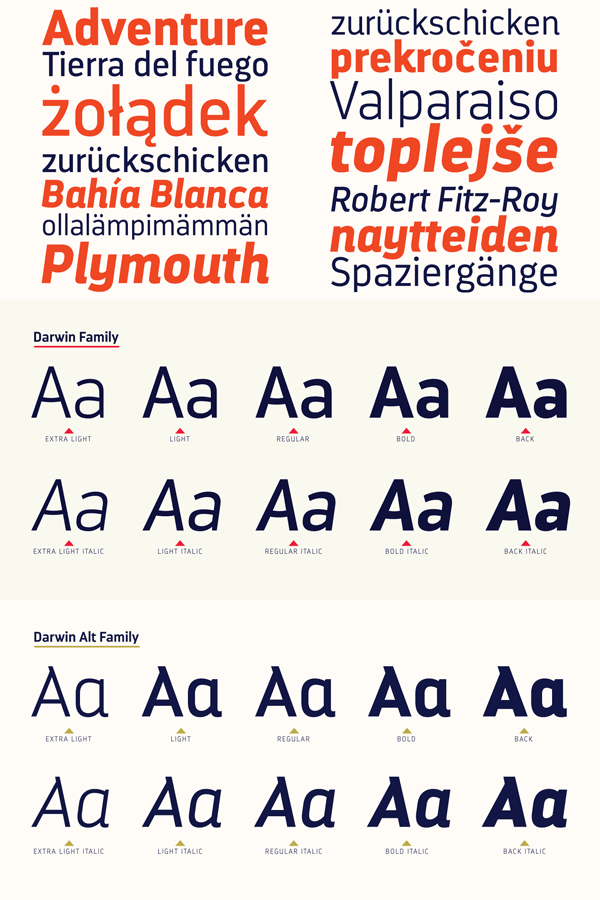 Darwin typefaces from Los Andes