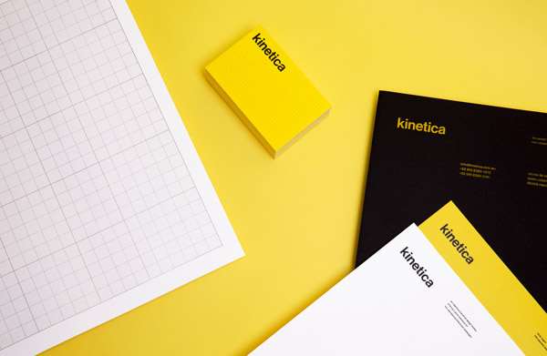 Kinetica, a yellow visual identity created by studio Face