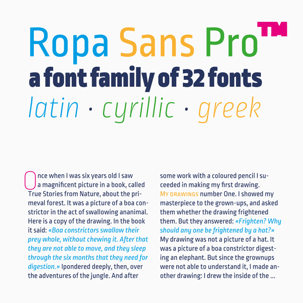 Ropa Sans Pro font family from Lettersoup Ropa Sans Pro font family from Lettersoup