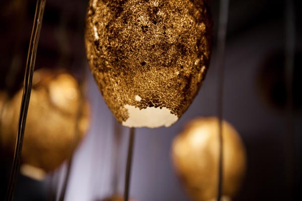 Close up of the sand lamps by Talin Hazbar,  an architect working in Dubai.