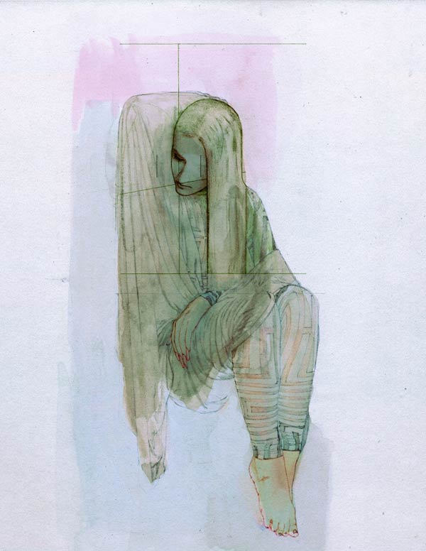 Fashion illustration by Steve Kim in collaboration with The Doppelgänger.
