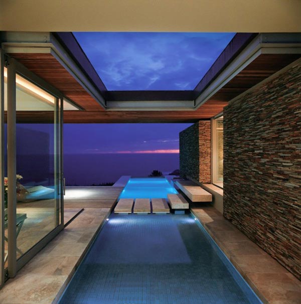 The long pool with shelter and transition.