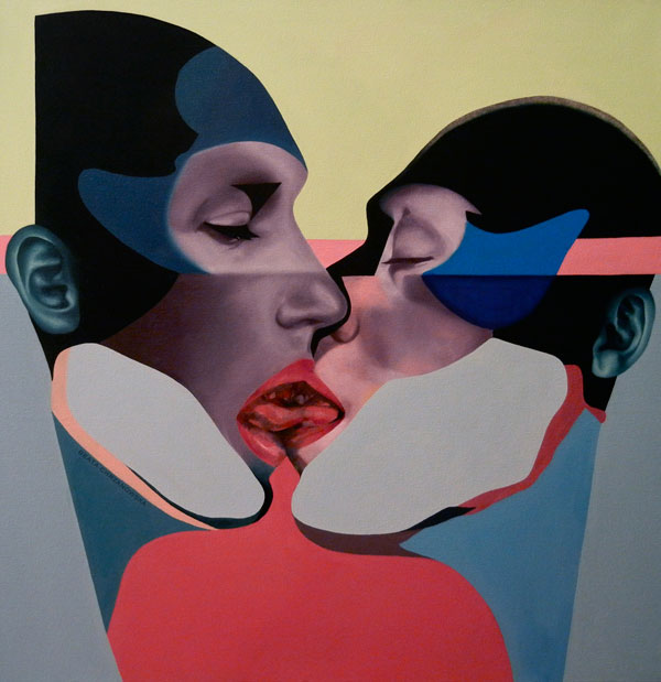Duel/Duet - part of the Bisou series - oil and acrylic on canvas