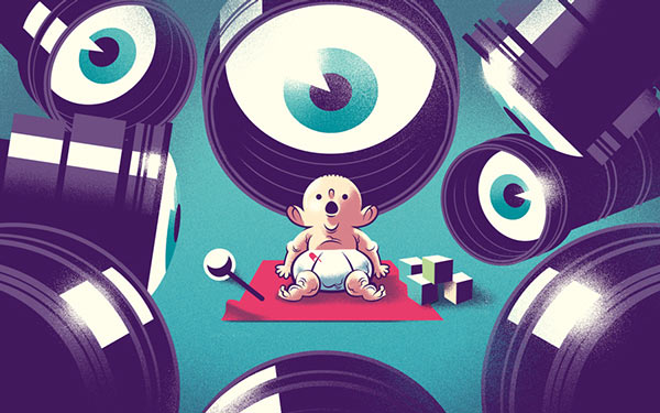 From an illustration series about some parents' bad behaviour on Facebook
