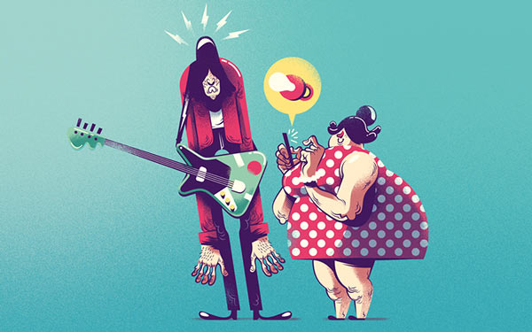 From an illustration series about some parents' bad behaviour on Facebook