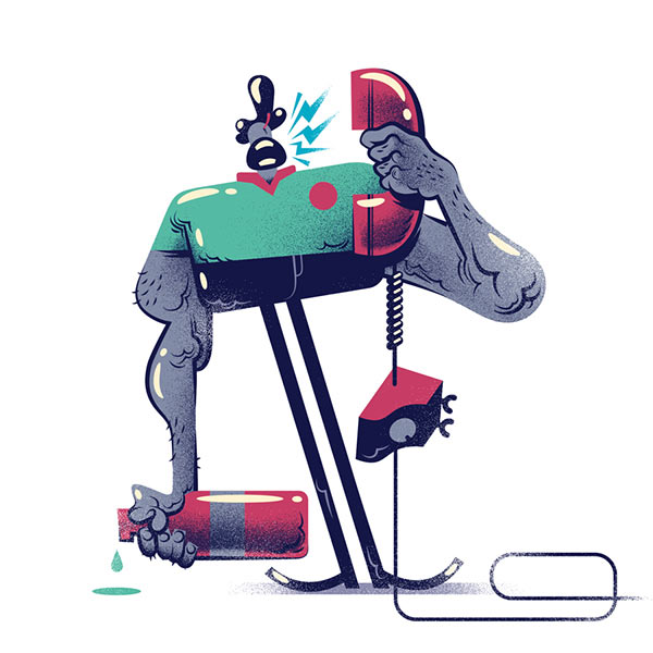 Part of a series of illustrations showing 10 kinds of exes, created for Brazillian website iGay