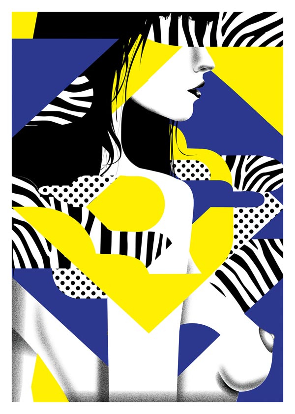 Silkscreen print from the Papier glacé series created for a personal exhibition
