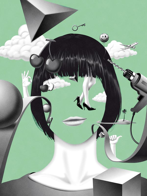 TGV Magazine - part of a series of editorial illustrations for an article about the new behaviours of consummation