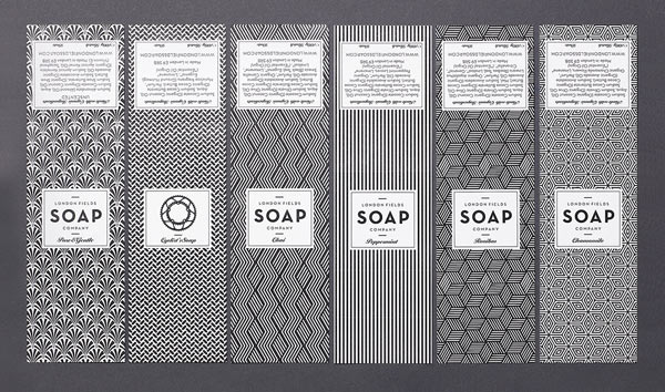 London Fields Soap Company - branding and packaging design based on Art-Deco textile patterns.