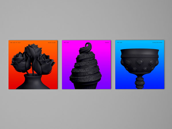 Single Artworks by Karan Singh for Pat Lok's 2014 releases Move Slow, Needy, and Could Be Mine.