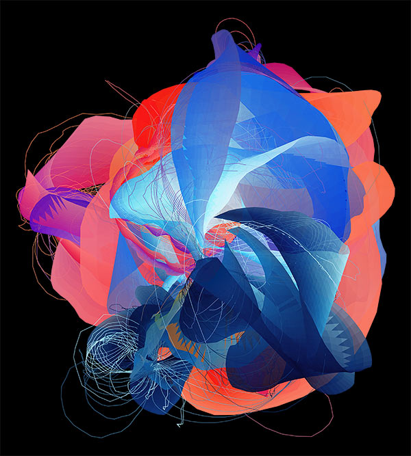 Generative organic composition by illustrator and digital artit Nick Taylor