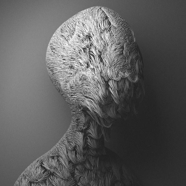 Experimental artwork on fur and hair growth abnormality.