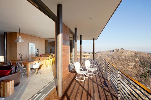 The beautiful mountain view of the residence in Boulder, Colorado.