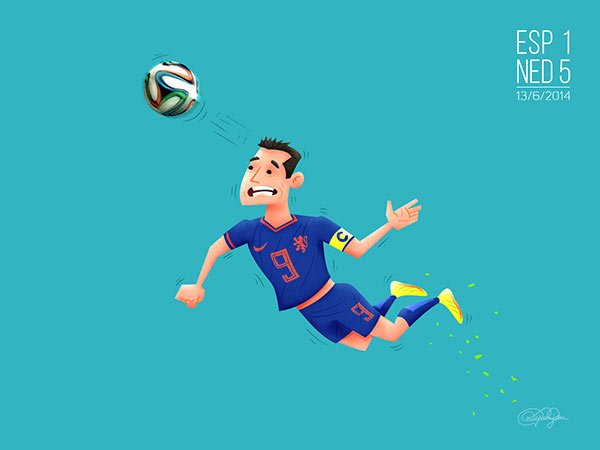 The Flying Dutchman - Robin van Persie equalised with an astonishing 15-yard header that looped over a despairing Casillas.