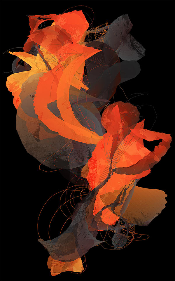 Unfold - Digital artwork of organic shapes