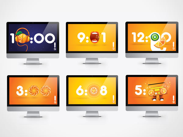 Different colorful screens.