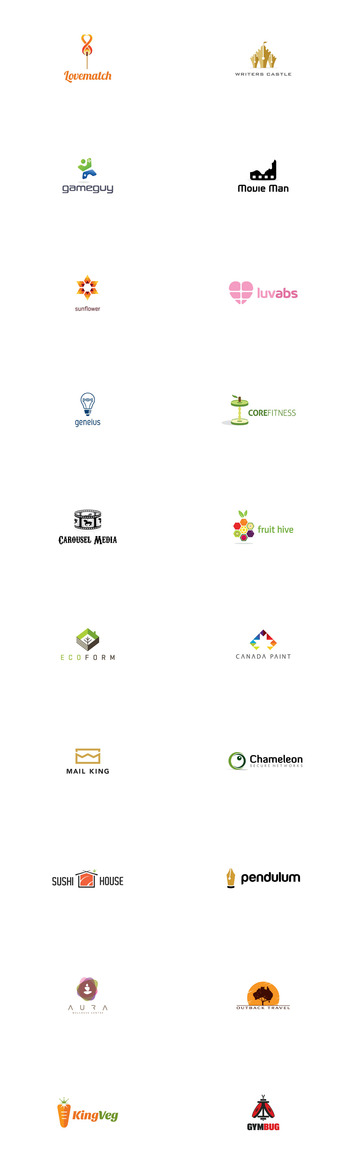 A collection of 20 creative logos created by graphic design studio square69.