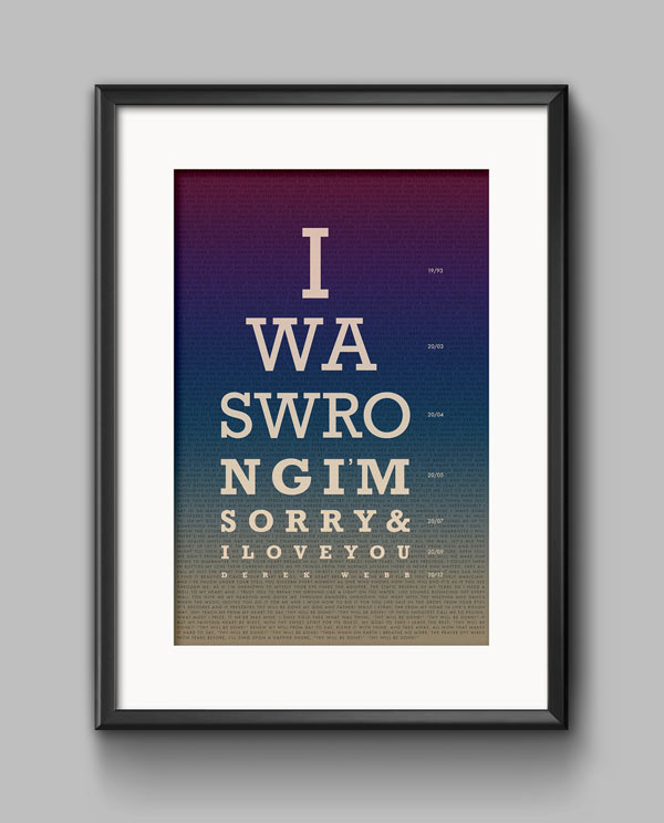 Derek Webb - Lyric Poster created by Joe Cavazos.