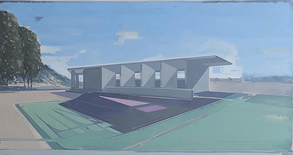 Graphic inspired painting with oil on canvas by Dresden, Germany based artist H. G. Griese, 90 x 170 cm, created in 2012