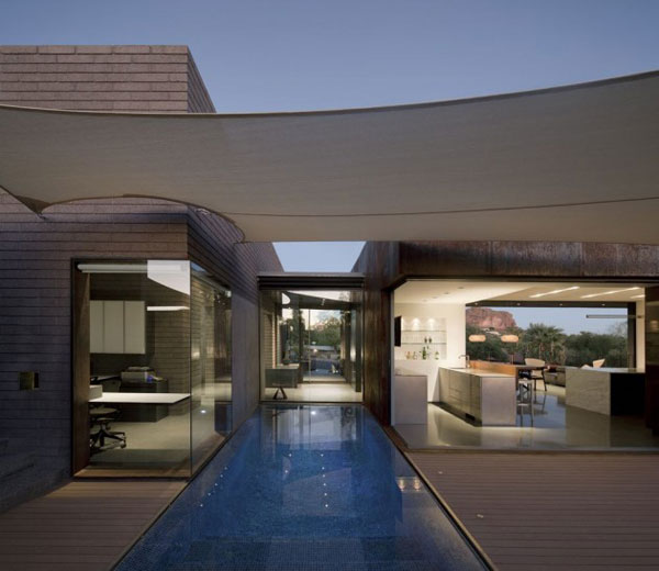 The long pool of the house.