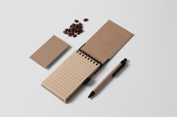 Little notebook with pen.